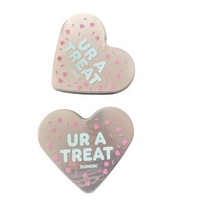 DUNKIN Munchkin Heart-Shaped Tin 2 Piece  Pink & Silver Size OS